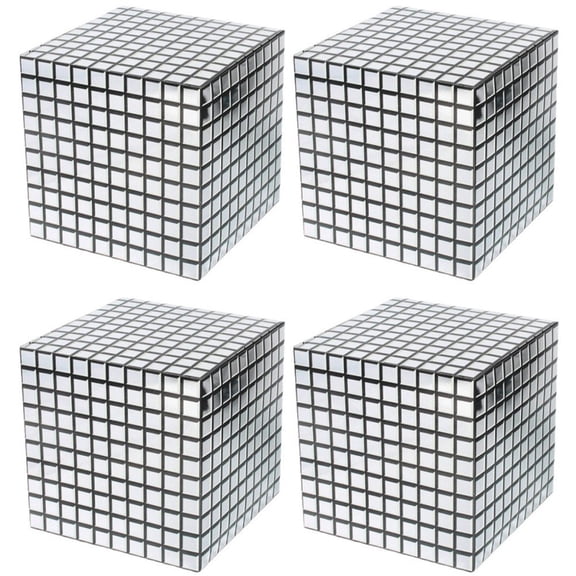 Jiibva 4Pcs Disco Cube Themed Paper Party Balloon Boxes for Birthday Parties