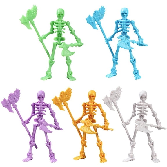 Jiibva Anatomical Skeleton Model Set, 5-Piece Articulated Display Figures for Collectors and Gothic Decor