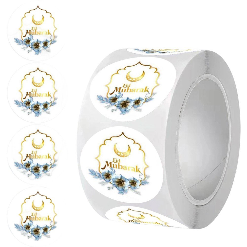 Jiibva 500 Pcs Eid Mubarak Stickers, Gift Bag Sealing Ramadan Mubarak ...