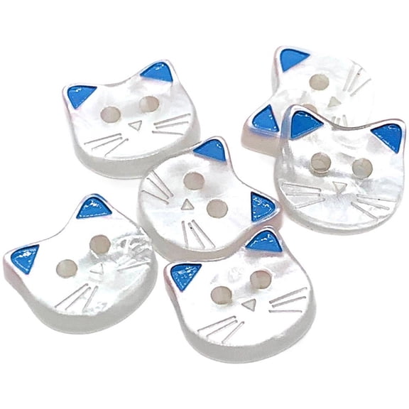 Jiibva 50Pcs Cute Cat Buttons Baby Resin Buttons DIY Sewing Buttons for All Ages Knitting Cardigans Blouse Decoration