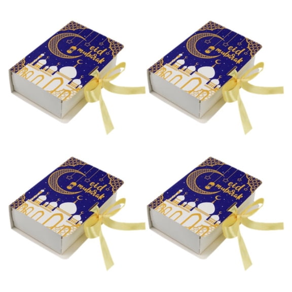 Jiibva 50Pcs Eid Mubarak Gift Boxes, Book Shape Eid Favour Boxes, Small Paper Eid Gift Boxes Chocolate Candy Box Party Favors for Islamic Muslim Gifts Decorations