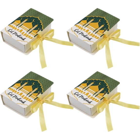 Jiibva 50Pcs Eid Mubarak Gift Boxes, Book Shape Eid Favour Boxes, Small Paper Eid Gift Boxes Chocolate Candy Box Party Favors for Islamic Muslim Gifts Decorations