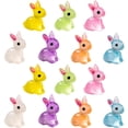 thumbnail image 1 of Jiibva 50Pcs/Set In The Dark Luminous 7 Colors Rabbit Decorations Resin Miniature Bunnies Easter Mini Bunny Party Favors, 1 of 7