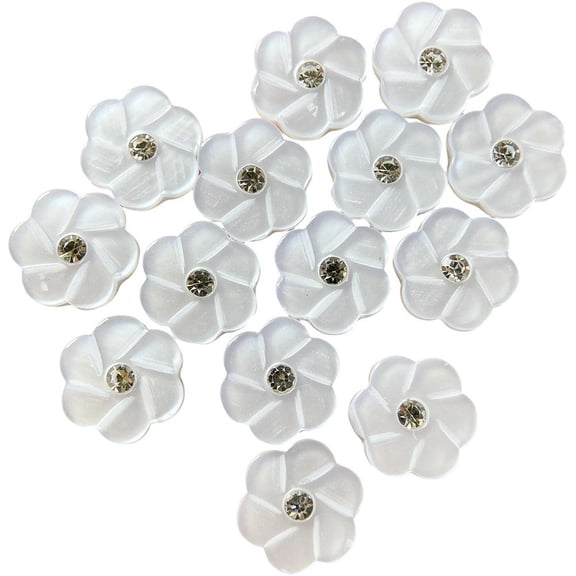 Jiibva 50pcs Plum Blossom Button, Flower Resin Button, Single Hole Rhinestone Buttons For Dress Shirt Knitted Button Sewing Supply