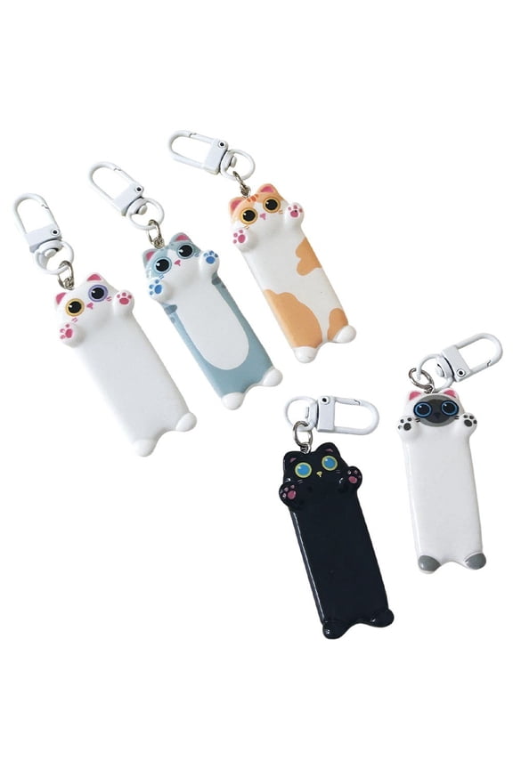 5Pcs Seeking A Hug Cat Keychains Fashion Animal Keyrings Kawaii Bag Charms for Handbag Shoulder Bag Backpack Accessories