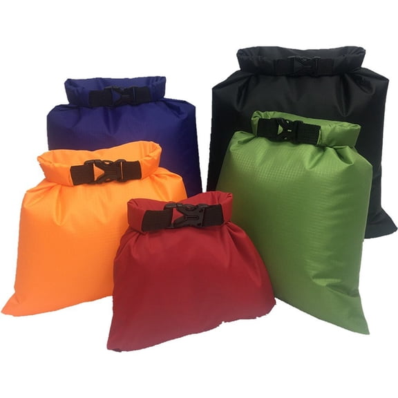 Jiibva 5pcs Waterproof Dry Sacks Set, Lightweight Drybag Canoe Bags with 1.5L, 2.5L, 3.5L, 4.5L, 6L Waterproof Bags for Kayaking Rafting Boating Travel Backpack Storage Boat Dry Bags