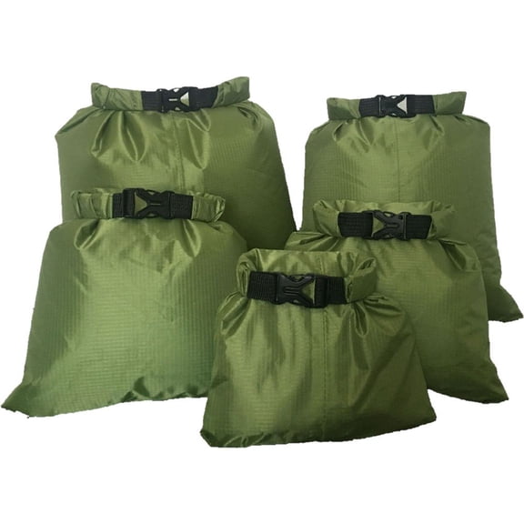 Jiibva 5pcs Waterproof Dry Sacks Set, Lightweight Drybag Canoe Bags with 1.5L, 2.5L, 3.5L, 4.5L, 6L Waterproof Bags for Kayaking Rafting Boating Travel Backpack Storage Boat Dry Bags