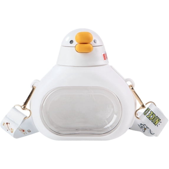 Jiibva 650ML Water Bottle Cute Duck Water Bottle Summer Large Capacity Drinking Cup with Straw Plastic Water Cup