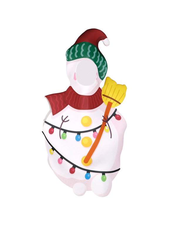Adult Snowman Costume Tunic Festive Winter Roleplay Outfit 117x75cm