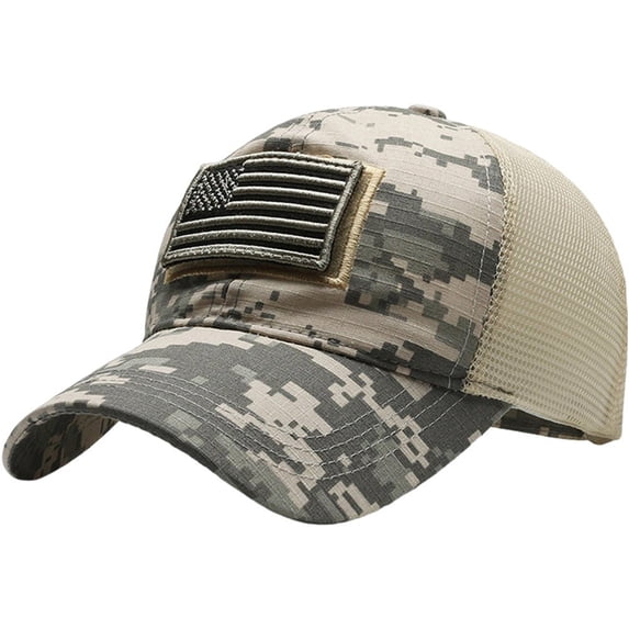 Jiibva American Flag Embroidered Baseball Hat Men USA Flag Net Mesh Baseball Breathable Cap for Outdoor
