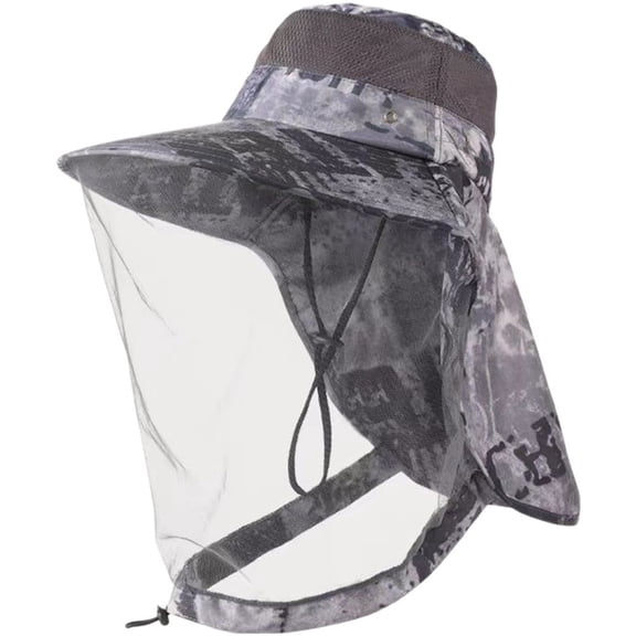 Jiibva Anti-Mosquito Mesh Bucket Hat, Mosquito Head Net Mesh Hat, Netting-Midge Face Cover UV Protection Bucket Fishing Cap Beekeeping Net Hat for Outdoor Gardening