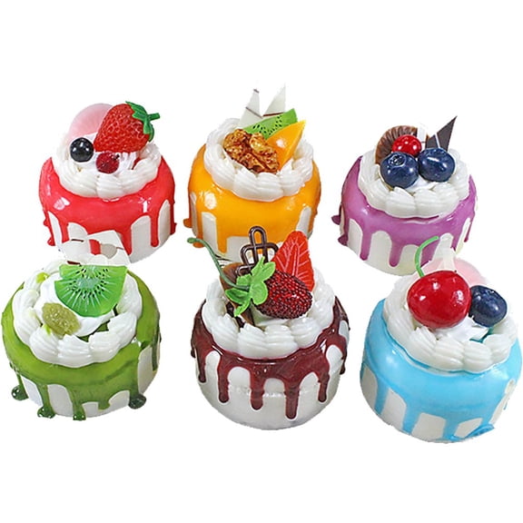 Jiibva Artificial Cake Refrigerator Magnets, Faux Dessert Cake Fridge Magnets Home Decoration Simulation Food Model Photography Props