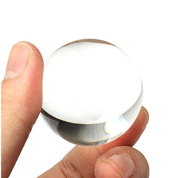 Jiibva 40mm Clear Quartz Crystal Ball - 1.57 Inch Transparent Sphere for Meditation, Decoration & Gifting