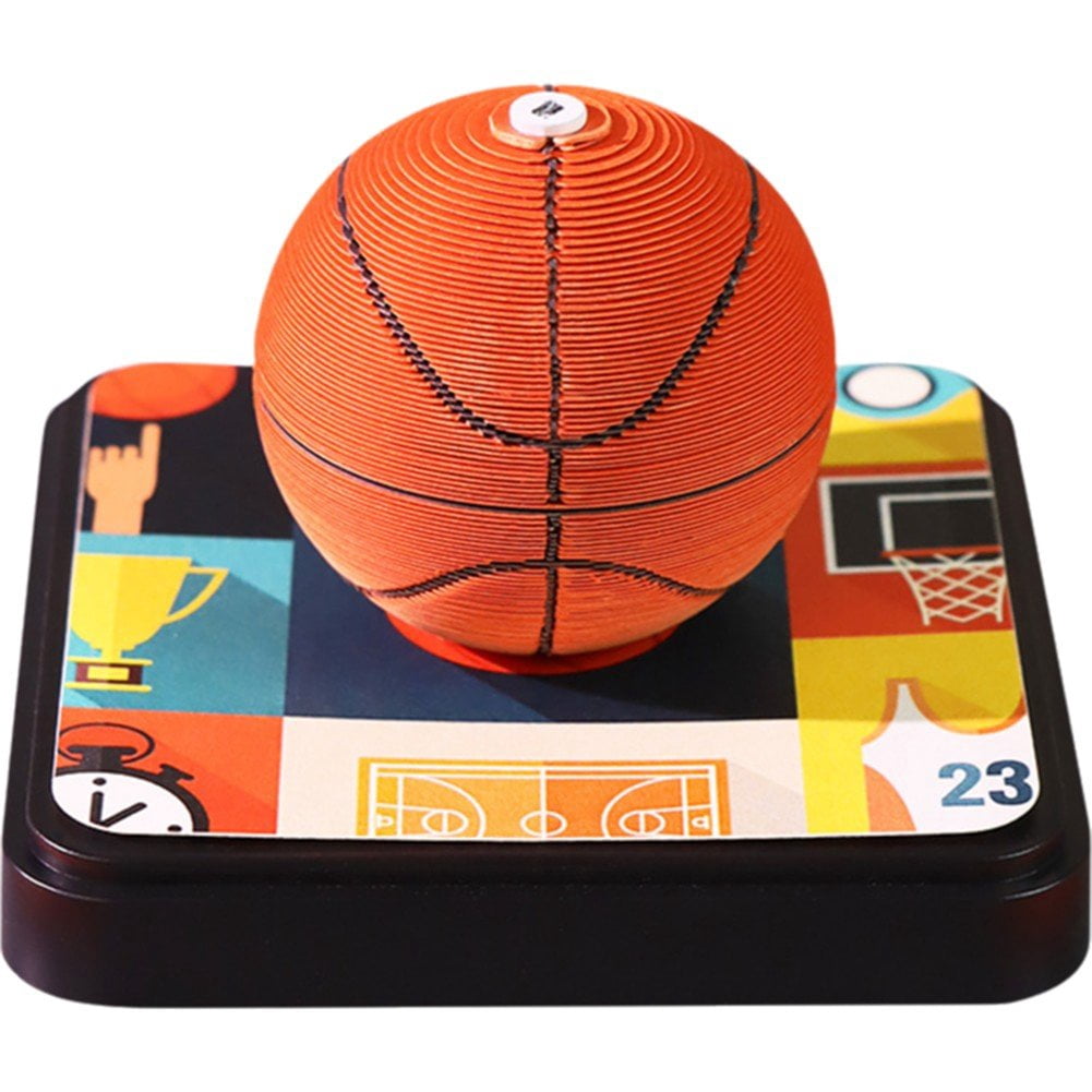 Jiibva Basketball 3D Notepad Calendar 2026 Paper Memo Pad Small Notepad 3D Calendar Tear Off Desk Sculpture New Year's Notes