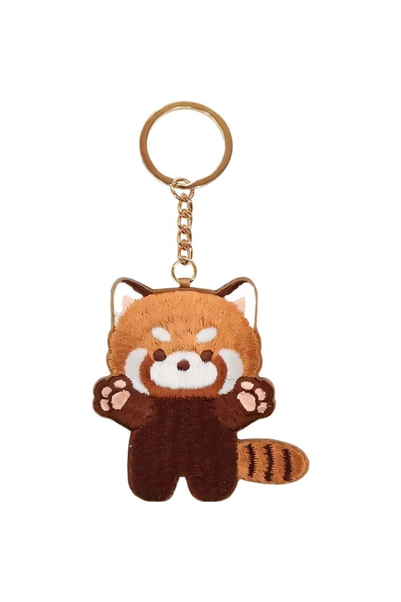 Bear Keychain, 1pc Red Panda Plush Keychain, Bear Keyrings Plush, Cute Stuffed Animal Keychain, Bears Toys Keychains For Bag.