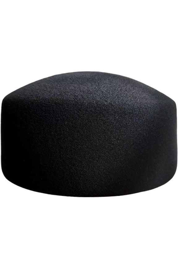 Beret Hat Women Winter Wool Short Brim Flat Beret British Pillbox Hat Ladies French Elegant Fedoras Sailor Captain