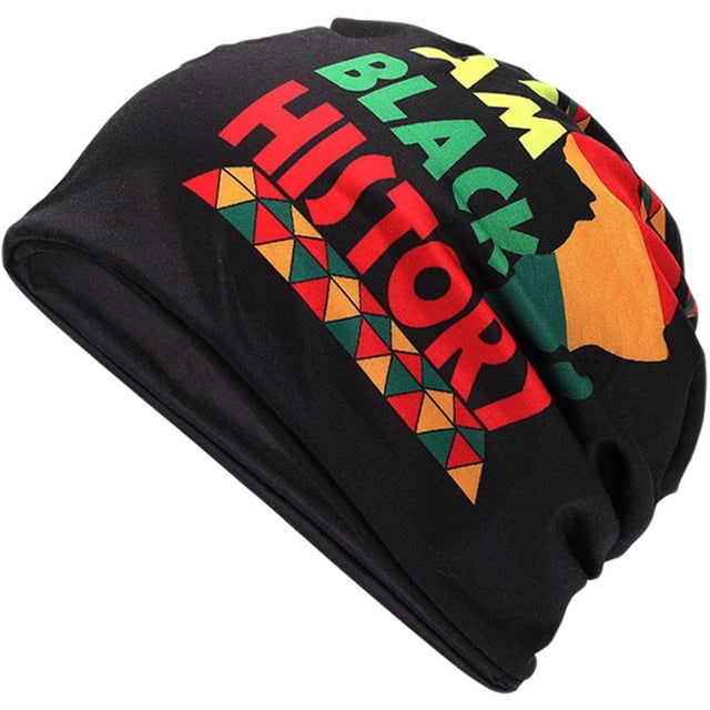 Jiibva Black History Month Beanie Hat for Men Women Knit Warm Casual Hats Classic Winter Cap Adult