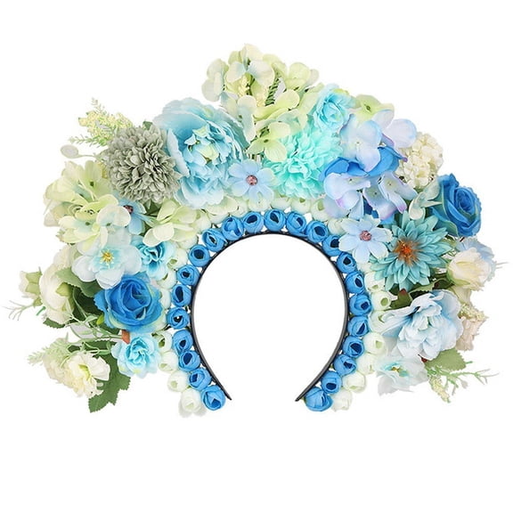 Jiibva Blue DIY Flower Crown Making Craft Kit Floral Wreath Hair Accessory Set 38x32x5cm 5 Pack