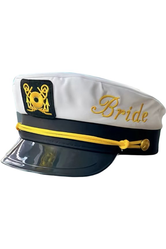 Bride & Groom Captain's Hats - Nautical Bachelor Bachelorette Party Hat Fun Bridal Shower Accessory Accessories Women Men Gifts