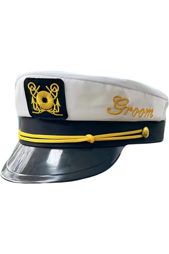 Bride & Groom Captain's Hats - Nautical Bachelor Bachelorette Party Hat Fun Bridal Shower Accessory Accessories Women Men Gifts