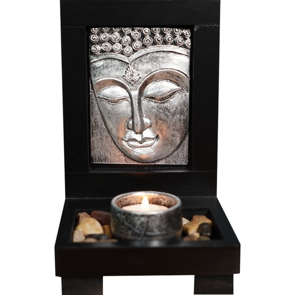 Jiibva Buddha Face Candle Holder Southeast Asian Style Tealight Holder Collectable Artwork Candlestick for Home Decoration