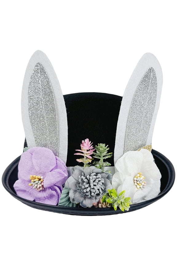 Bunny Ear Top Hat, Novelty Cartoon Cap with Rabbit Ears for Fun Wear and Photos