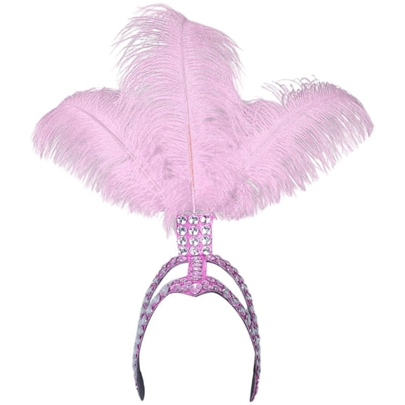 Jiibva Carnival Feather Headpiece Showgirl Headband Women's Feather Pageant Headband 1920s Flapper Headband Mardi Gras Party Headwear Costume Accessory