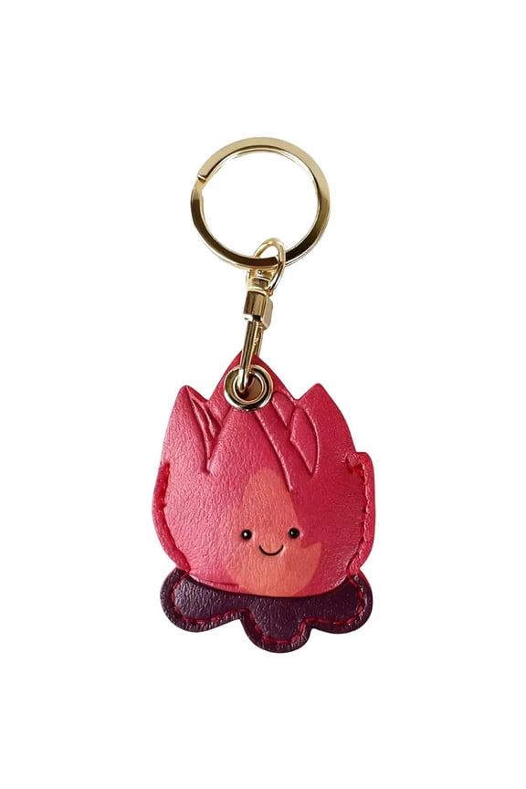 Cartoon Access Control Card Holder PU Leather Proximity ID Card Key Chain Protector Case Cover Key Fob Keychain