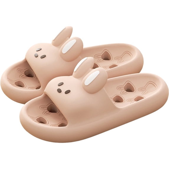 Jiibva Cartoon Bathroom Slippers Non-Slip Leaky Sandals Thick Bottom Slides Slippers Home Women Quick Drying Shower Shoes