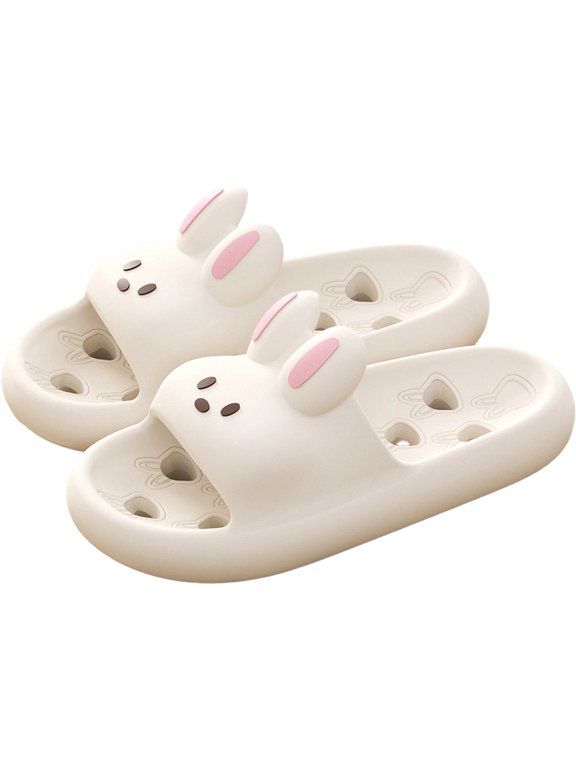 Cartoon Bathroom Slippers Non-Slip Leaky Sandals Thick Bottom Slides Slippers Home Women Quick Drying Shower Shoes