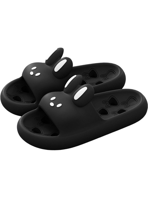 Cartoon Bathroom Slippers Non-Slip Leaky Sandals Thick Bottom Slides Slippers Home Women Quick Drying Shower Shoes