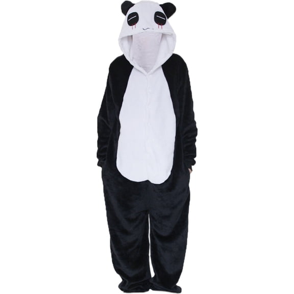 Jiibva Cartoon Pajamas Playsuit Family Hooded Warm Flannel Blanket Pajamas Homesuit Funny Homewear For Slumber Party