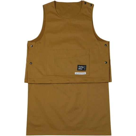 Jiibva Chef Aprons, Removable Waterproof Vest Kitchen Apron with Pockets for Men Women Barber Aprons Tabard Apron for Waiter Artist