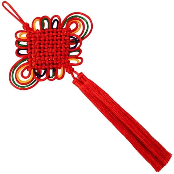 Jiibva Chinese New Year Tassel Knot Traditional Red Lucky Oriental Pendant Ornaments Spring Festival Hanging Home Decor