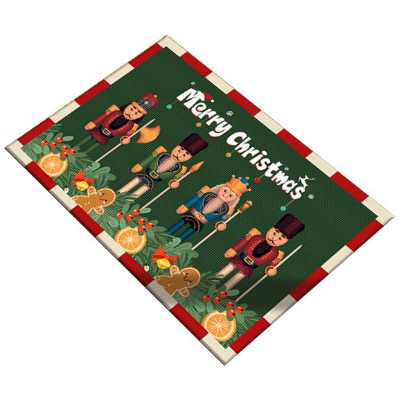 Jiibva Christmas Doormat Nutcracker Merry Christmas Non-Slip Rugs Carpet Floor Door Mat for Entrance Living Room Bedroom Xmas Home Dcor Party Supplies