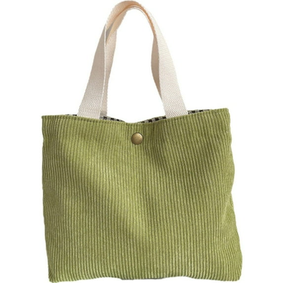 Jiibva Corduroy Tote Bag for Women and Men Lunch Bag Fashion Shoppers Tote Bag Bento Food Bags Cute Tote Bag Aesthetic