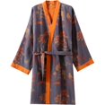 thumbnail image 1 of Jiibva Cotton Kimono Robes With Belt For Men, Jacquard Thin Printed Bathrobe Japanese Robes Pajamas Yukata Belted Robe for Home Casual Wear, 1 of 7