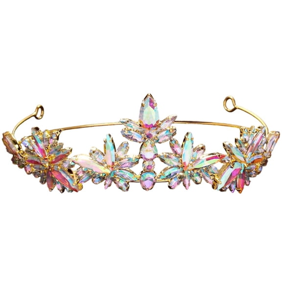 Jiibva Crown Tiara Rhinestone Hairband/Headband Crystal Forehead Tiaras Goddess Tiara, Goddess Headpiece Hair Accessories for Woman