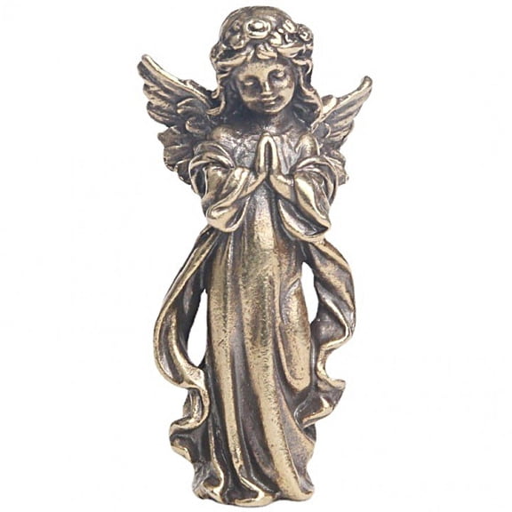 Jiibva Cupid Angel Statue Brass Angel Statue Cherub Praying Figurine Guardian Angel Statue For Room Desktop Ornaments