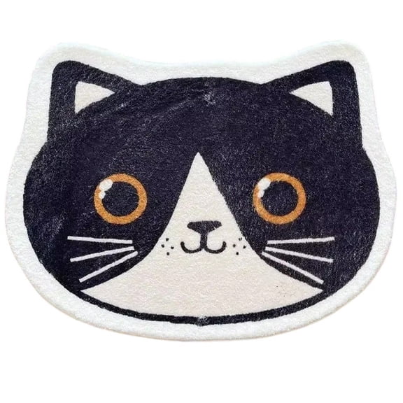 Jiibva Cute Bathroom Mat, Non Slip Absorption Bath Mat, Funny Cat Face Carpet Bathroom Doormat Floor Rugs for Bathroom Bedroom