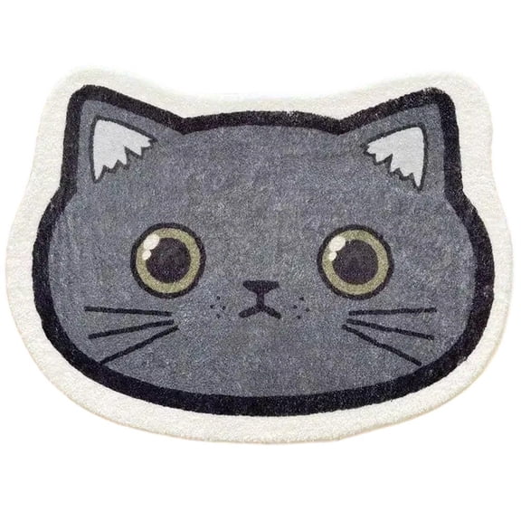 Jiibva Cute Bathroom Mat, Non Slip Absorption Bath Mat, Funny Cat Face Carpet Bathroom Doormat Floor Rugs for Bathroom Bedroom