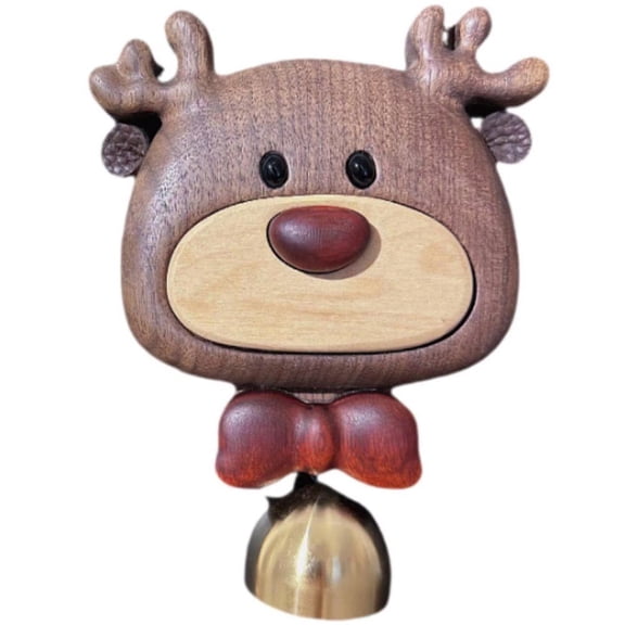 Jiibva Cute Deer Doorbell Creative Wooden Doorbell Hanging Shopkeeper Bell Magnetic Door Chime for Housewarming Entrance Decor