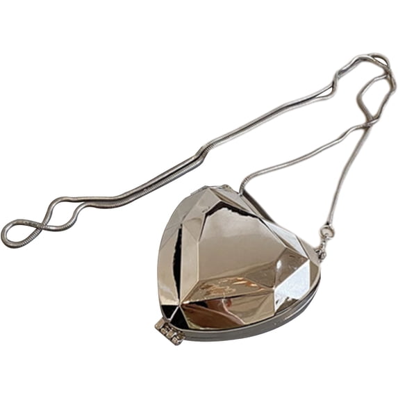 Jiibva Cute Hearts Shaped Crossbody Bag Women Evening Party Bag Tote Bag Fashion Shoulder Crossbody Bags Acrylic Chain Purse Handbag for Parties and Weddings
