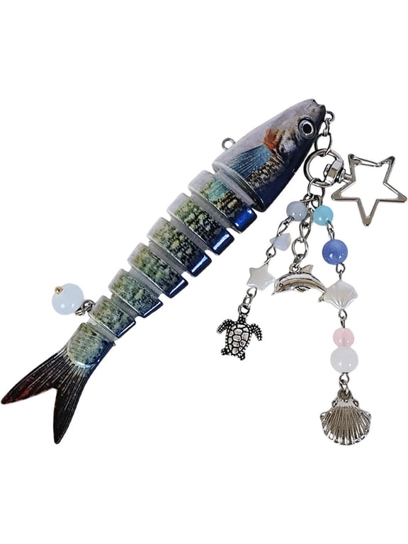 Cute Lifelike Fish Keychain, Aesthetic Y2K Charms Keychain Accessories for Bag Charms Purse Gift, Fishing Gifts
