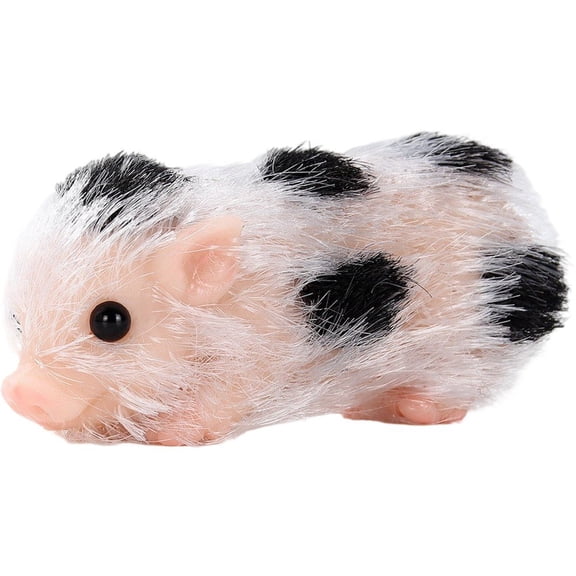 Jiibva Cute Miniature Silicone Pig Reborn Realistic Pig Companion Figurines for Living Bedroom Decorations