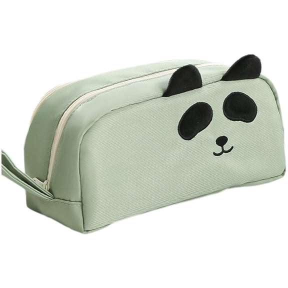 Jiibva Cute Panda Pencil Case With Zipper, Large Capacity Pencil Bag Cartoon Pen Case Stationery Organizer