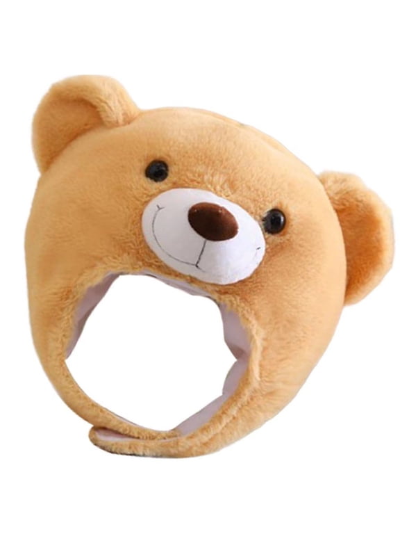 Cute Plush Bear Hat Funny Plush Animal Cap Halloween Carnival Party Headgear