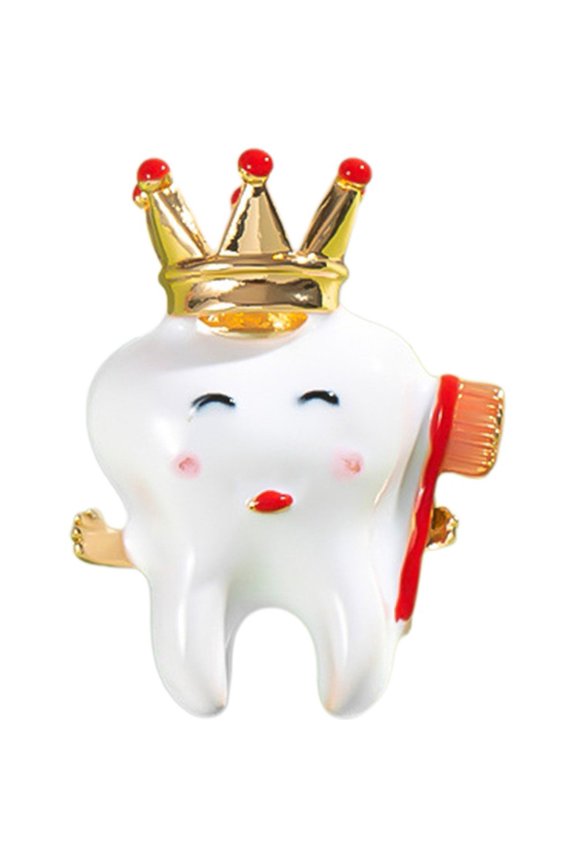 Cute Teeth Brooch 3D Teeth Pin Teeth Decoration Dental Badge Clothes Bag Pendant Teeth Brooch