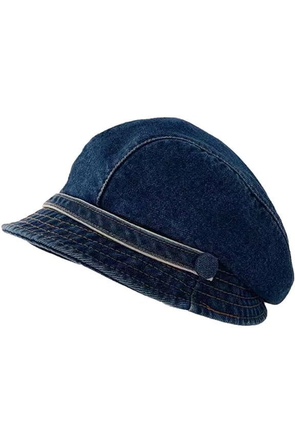 Denim Peaked Beret Hat for Women, Cute Retro Fisherman Hat, Newsboy French Berets Classical Bucket Hats Painter Hat Warmth Duck Tongue Hat