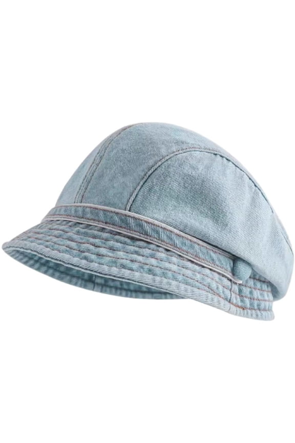 Denim Peaked Beret Hat for Women, Cute Retro Fisherman Hat, Newsboy French Berets Classical Bucket Hats Painter Hat Warmth Duck Tongue Hat